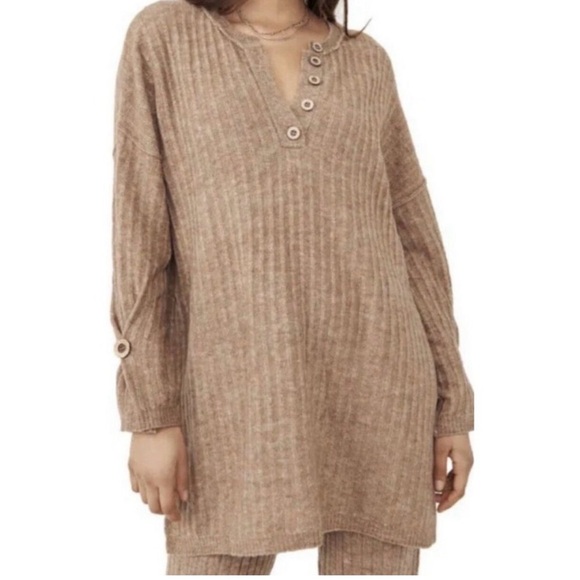 Free People Other - Free People Intimately sweater dress tunic Loungewear Army